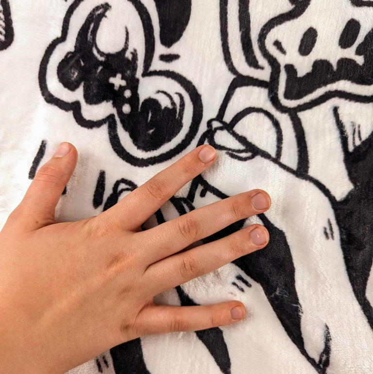 Space Girl V2 Black and White Throw Blanket