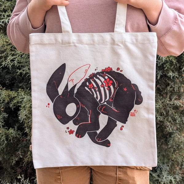 Skeleton Bunny Tote Bag | Milky Tomato