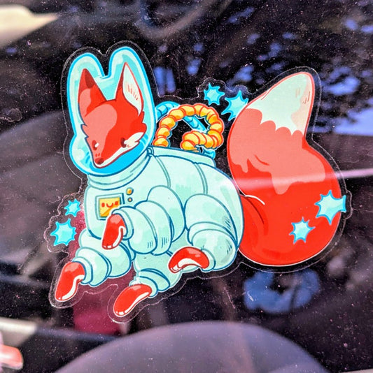 Astronaut Fox Window Sticker!