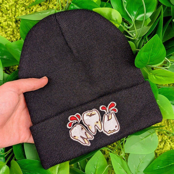 Bloody Teeth Black Beanie – Milky Tomato