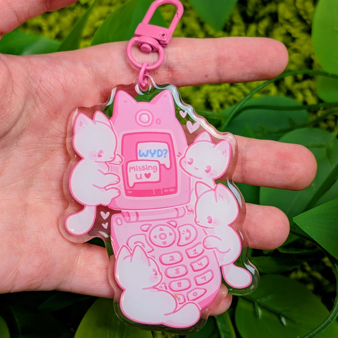 Cute Kitty Phone Keychain
