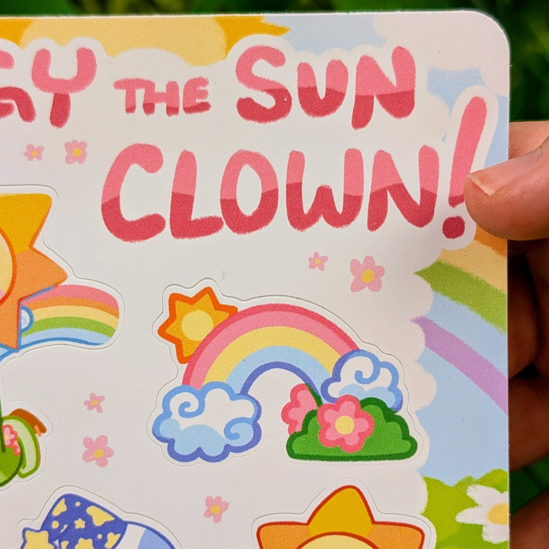 Sun and Moon Clown Sticker Sheet