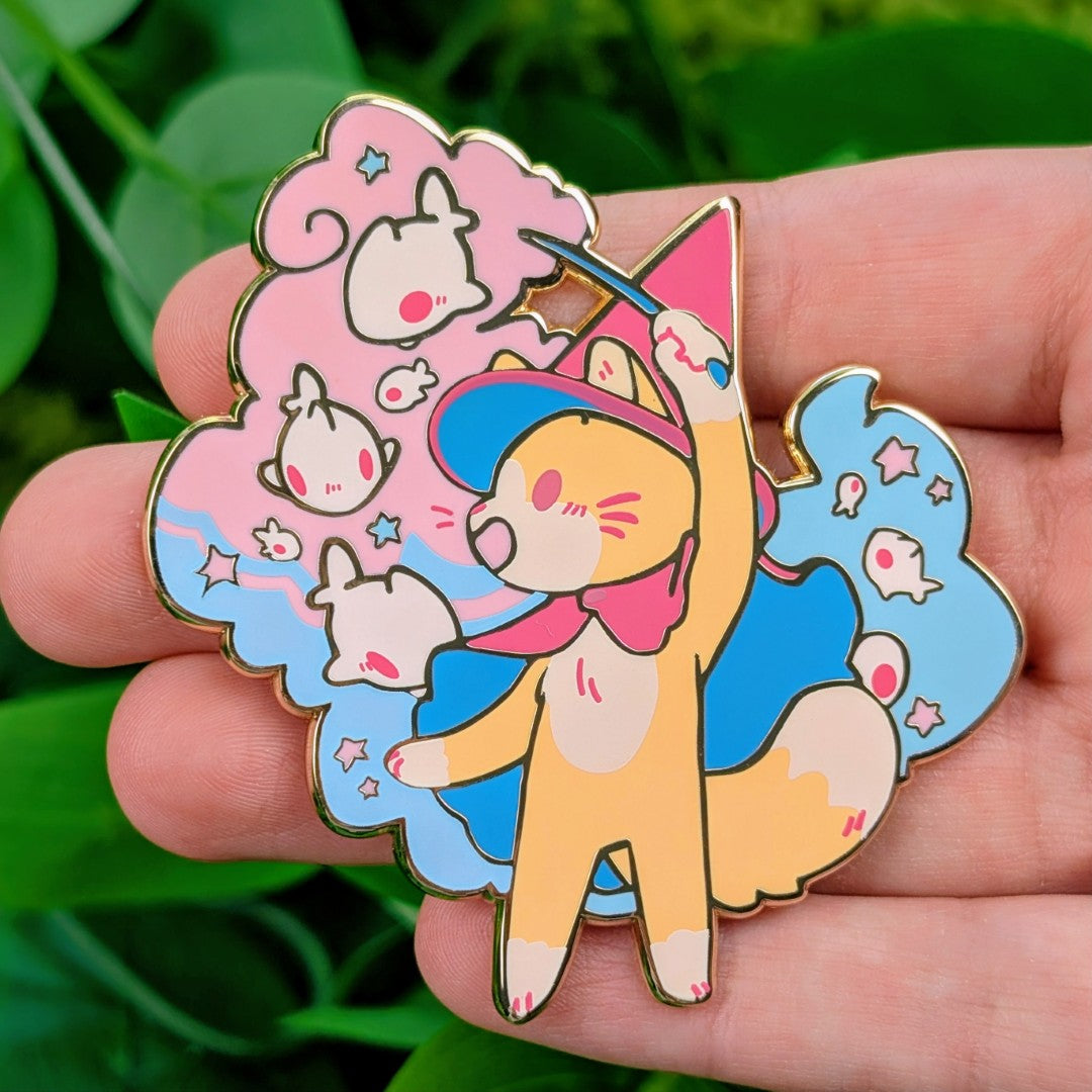 Cute Cat Witch Enamel Pins!