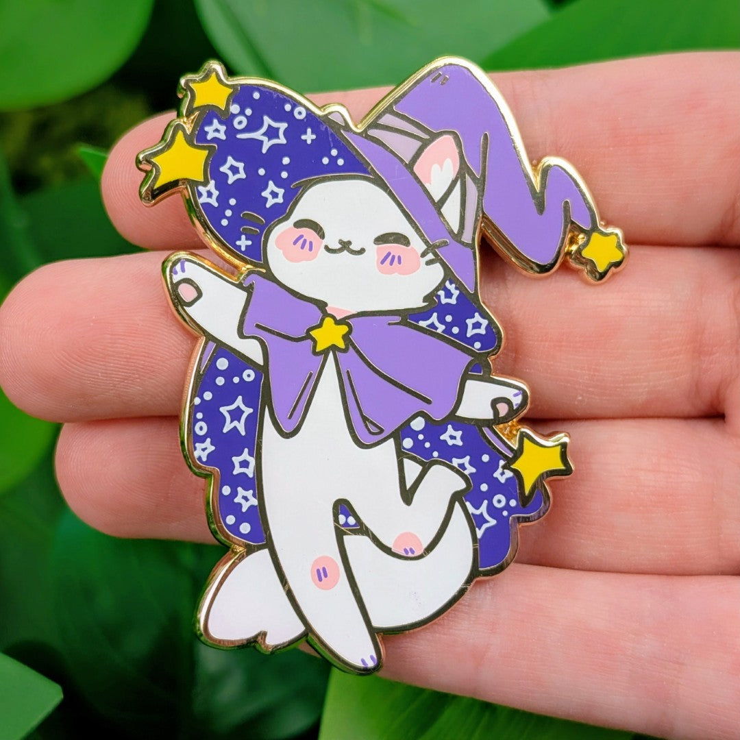 Cute Cat Witch Enamel Pins!