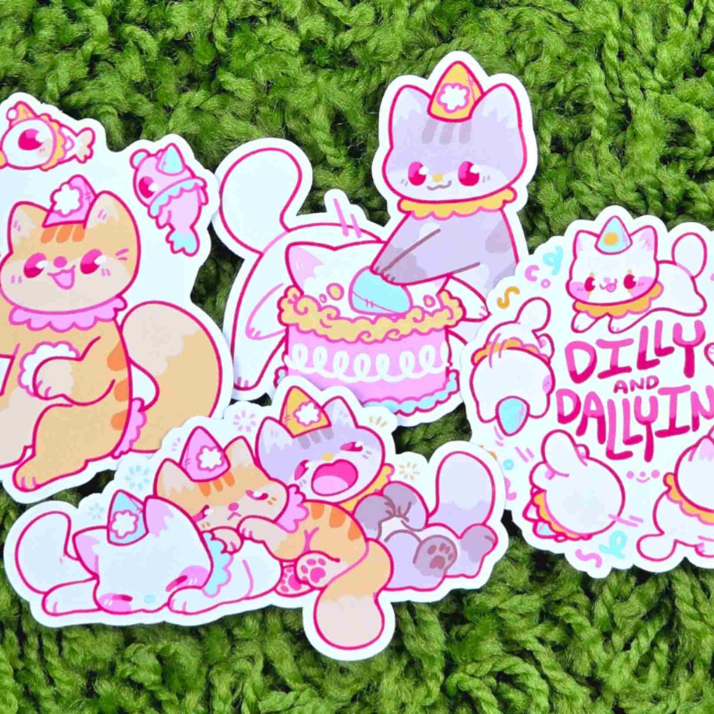 Cute Clown Cat Stickers!
