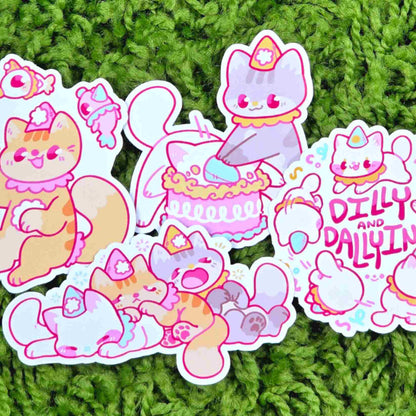 Cute Clown Cat Stickers!