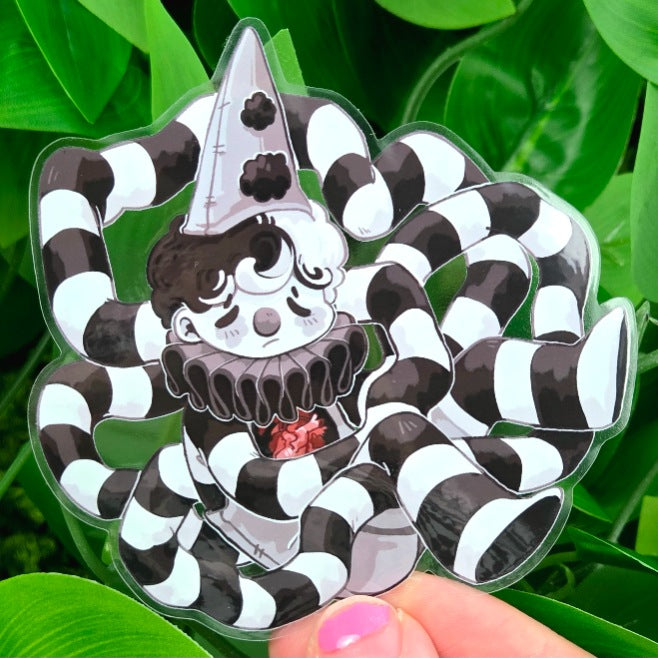 Sad Dexter Clown Transparent Stickers!