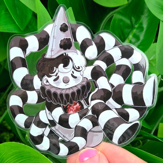 Sad Dexter Clown Transparent Stickers!