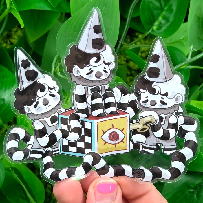 Sad Dexter Clown Transparent Stickers!