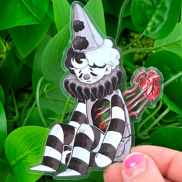 Sad Dexter Clown Transparent Stickers!