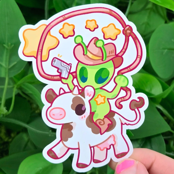 Cute Cowboy Alien Stickers!