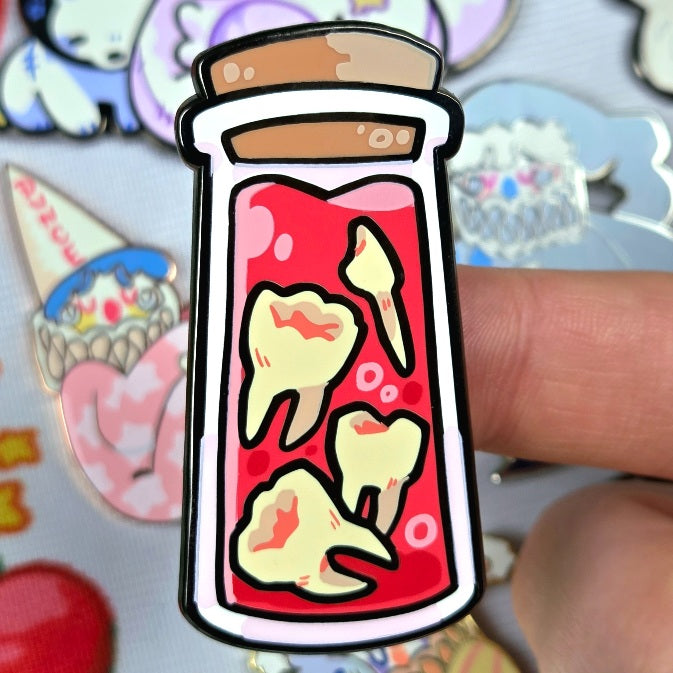 Teeth Bottle Enamel Pin!