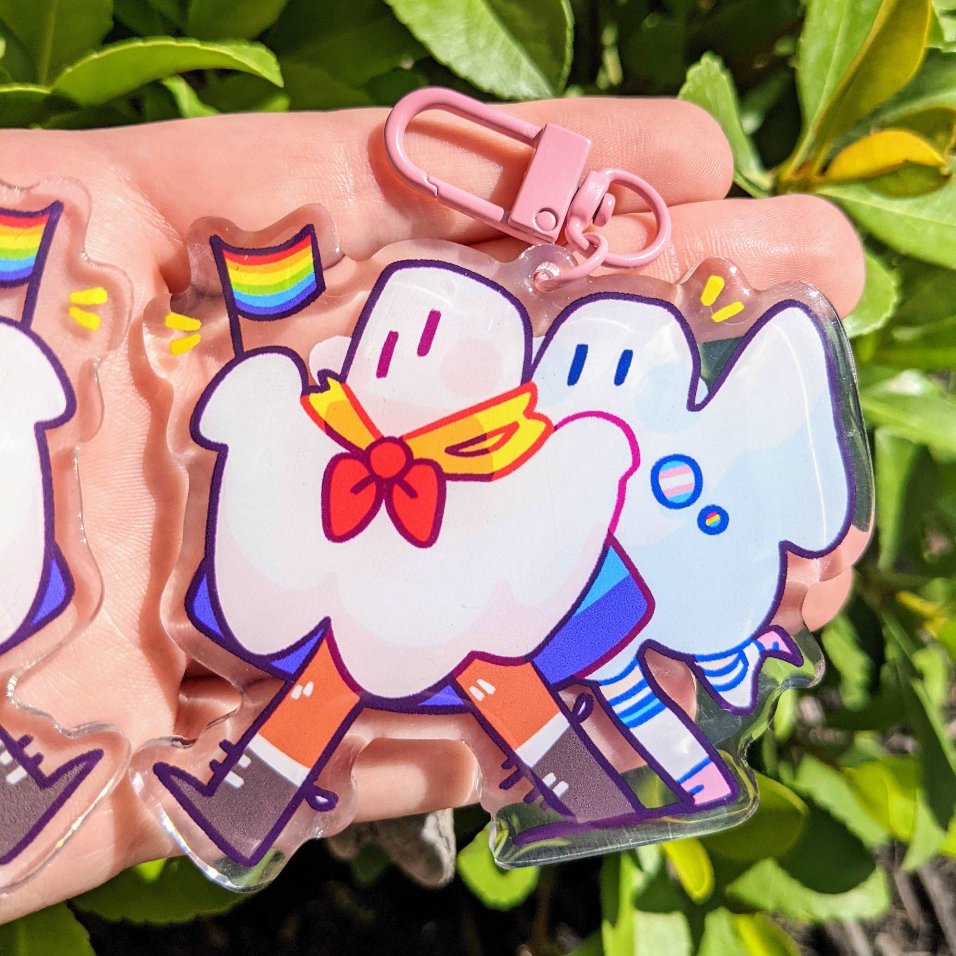 Pride Parade Ghost Keychain
