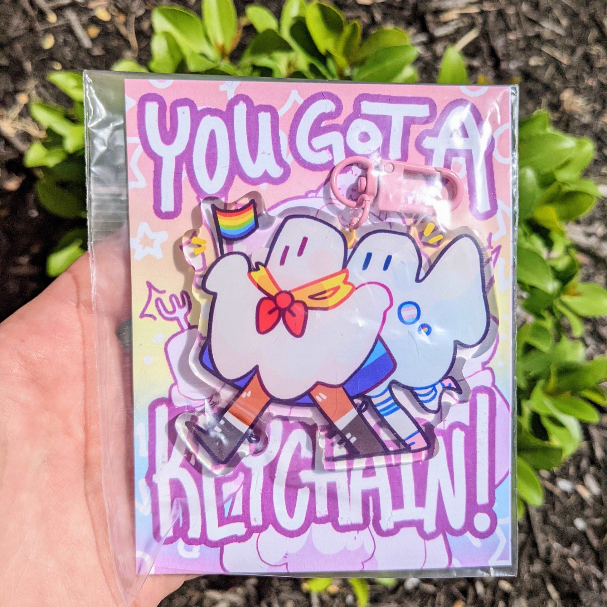 Pride Parade Ghost Keychain
