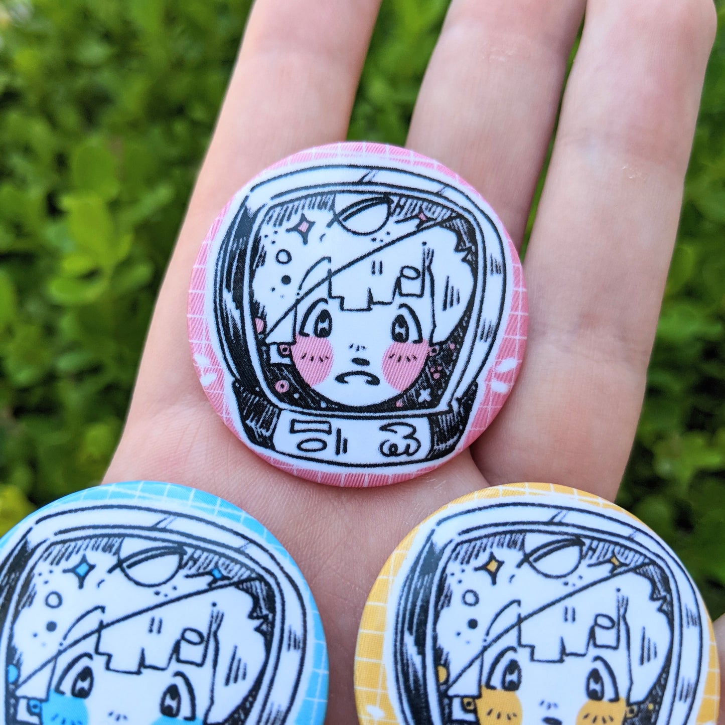 Space Girl Matching Buttons  1.5 inch - MilkyTomato