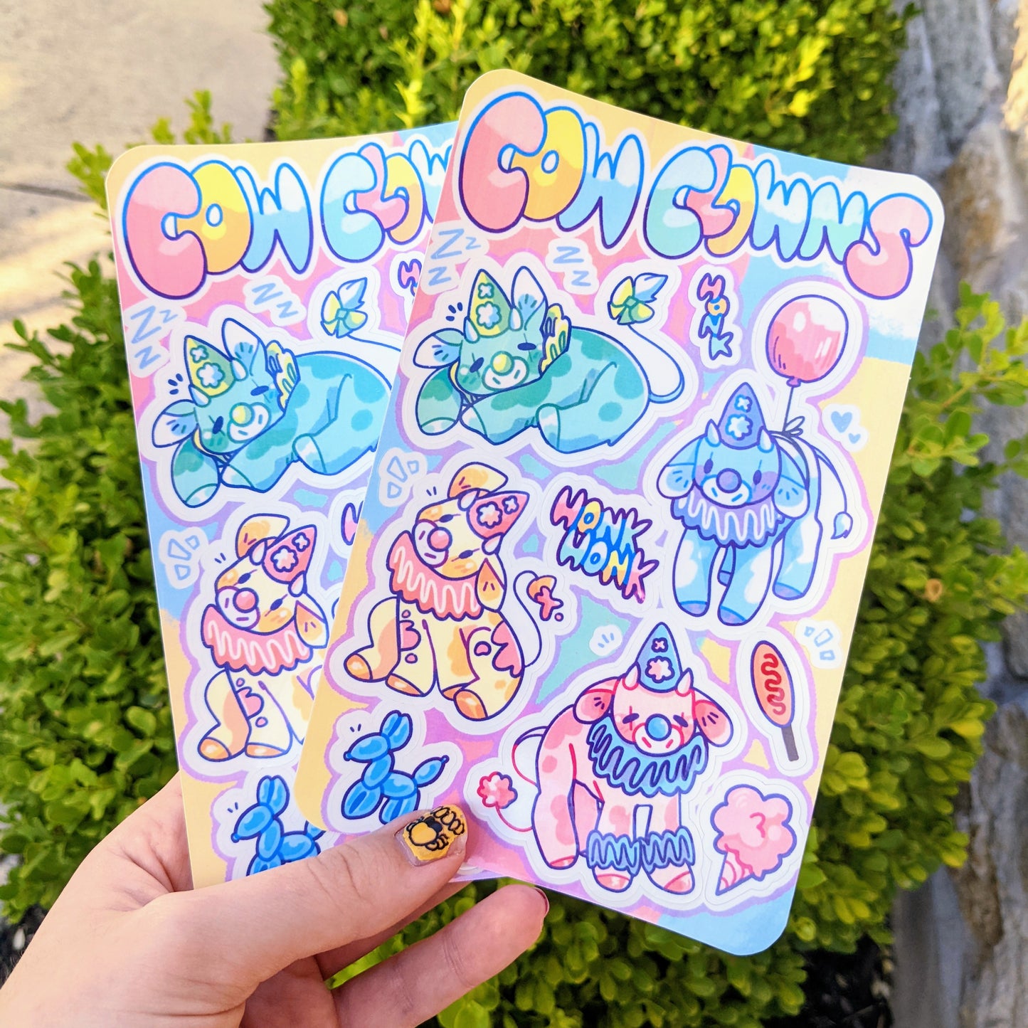 Cow Clown Sticker Sheet - MilkyTomato