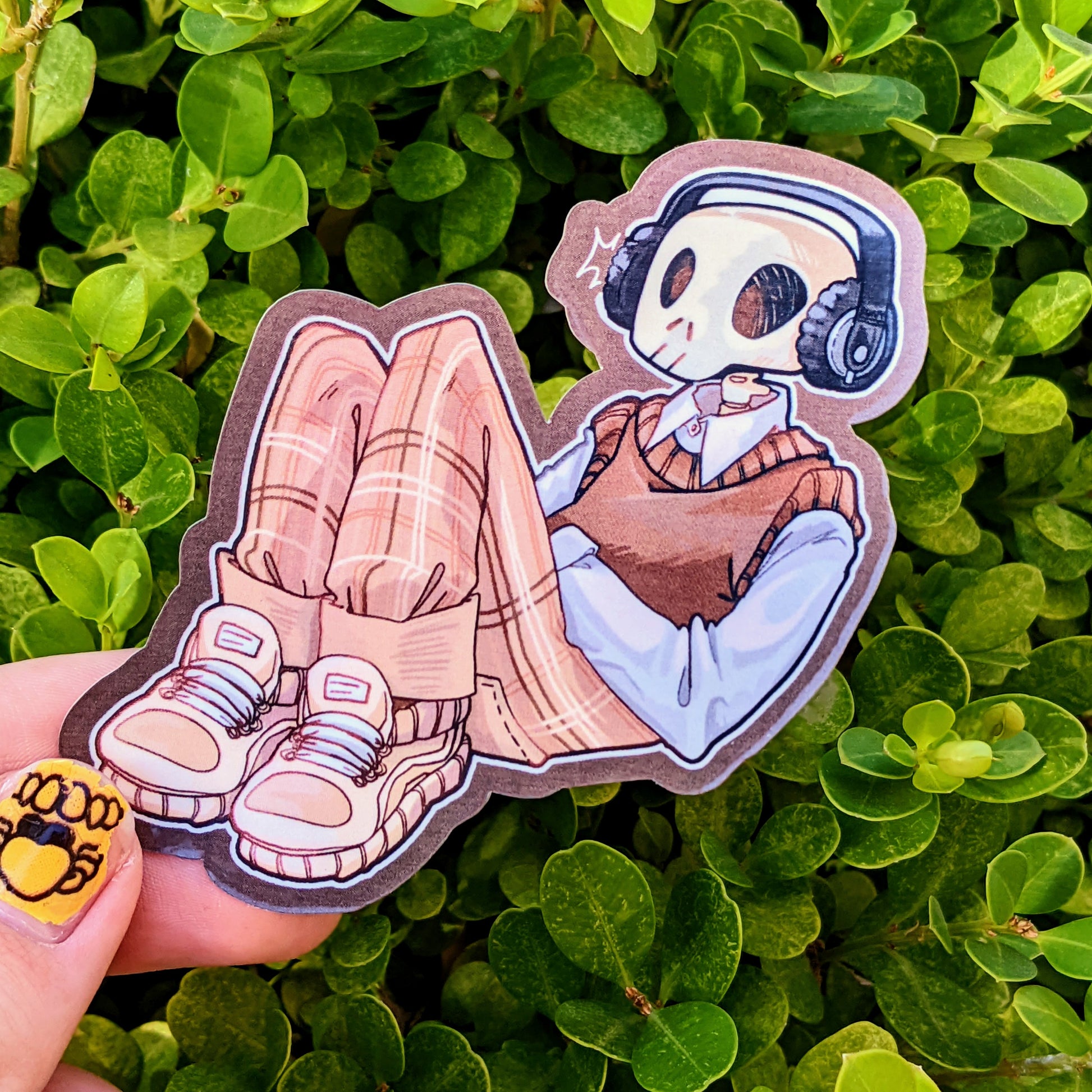 Aesthetic Skeleton Sticker -  brown - MilkyTomato
