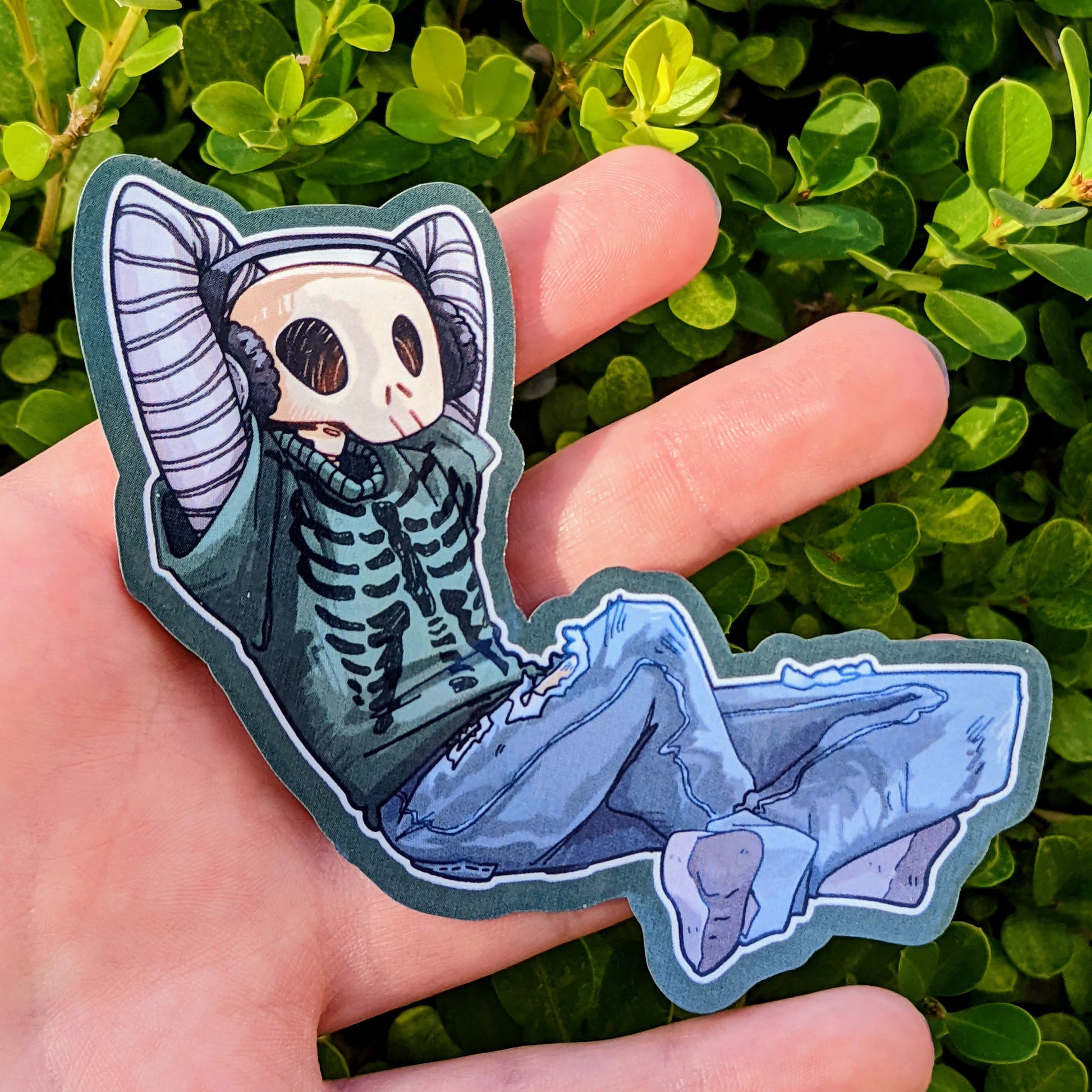 Aesthetic Skeleton Sticker - black and blue - MilkyTomato