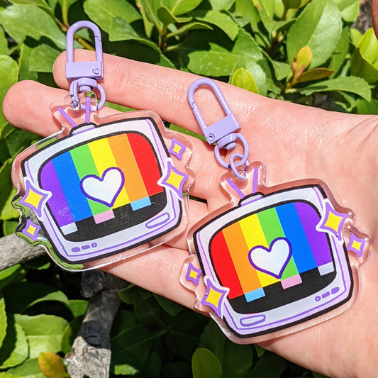 Rainbow TV Keychain