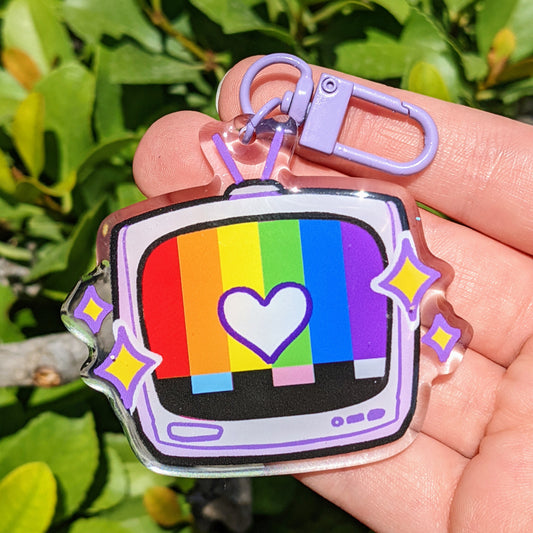 Rainbow TV Keychain