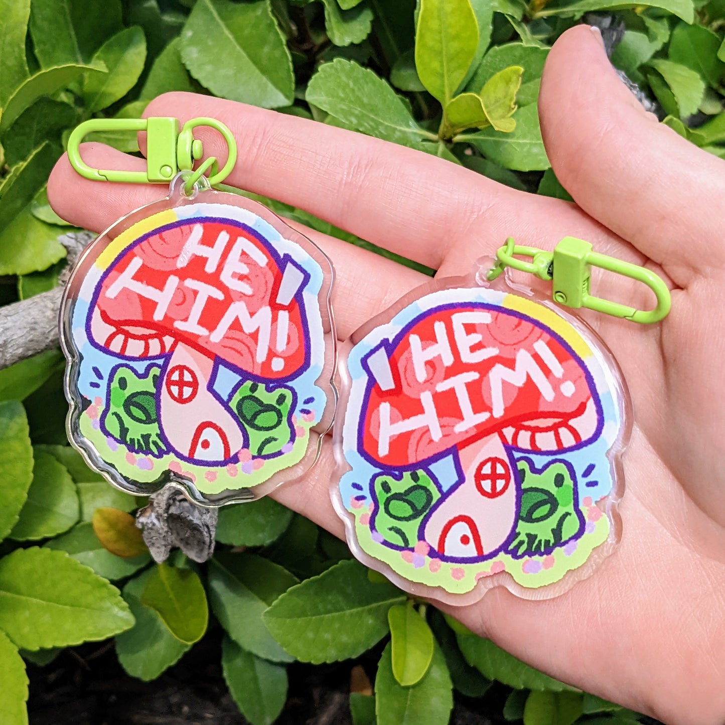 Mushroom Pronoun Keychains