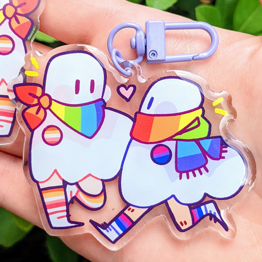 Pride Parade Ghost Keychain