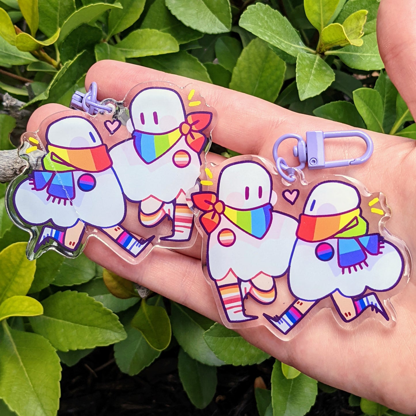 Pride Parade Ghost Keychain