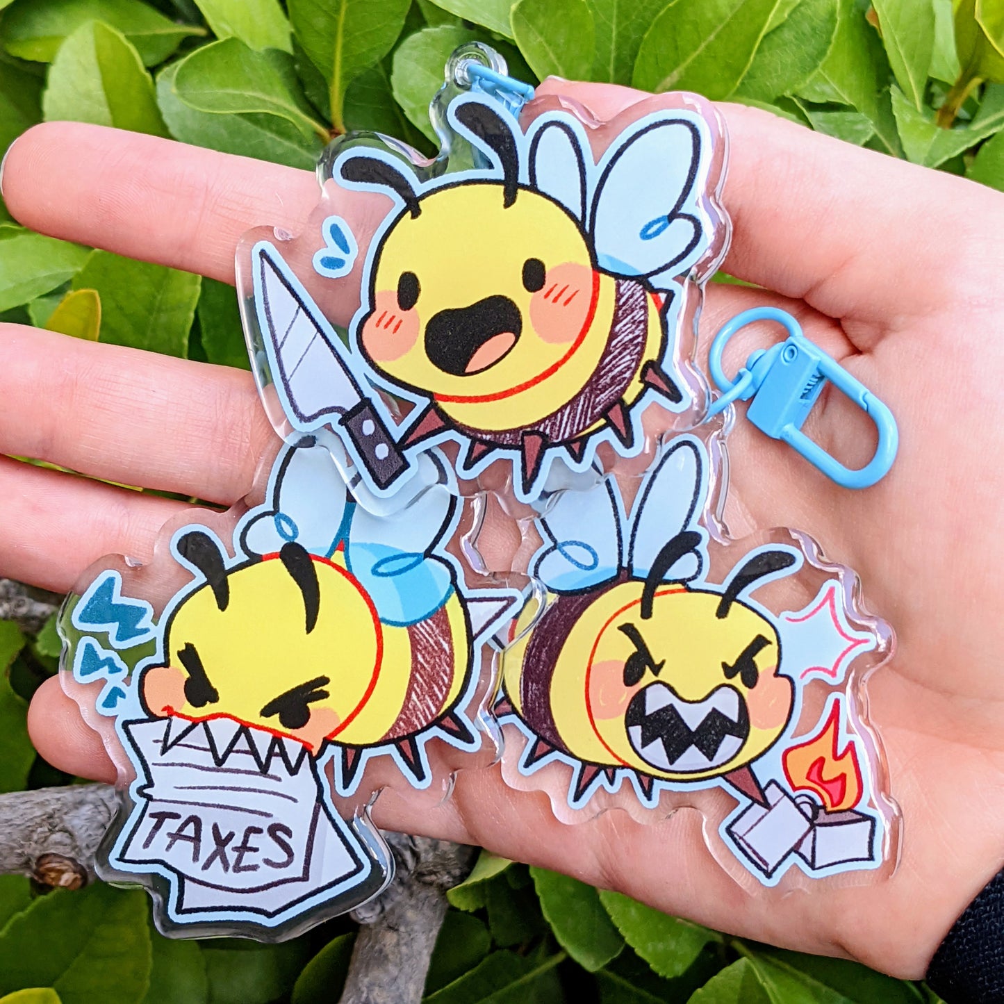 Chaotic Bee Keychains