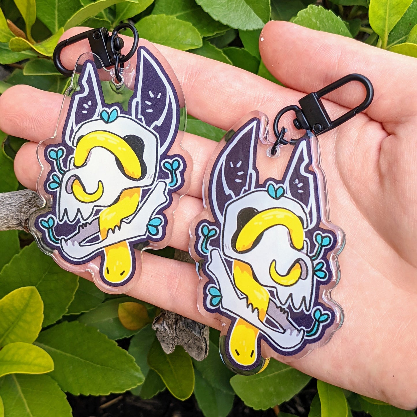 Snakes in Skulls Keychains