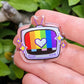 Rainbow TV Acrylic Pin
