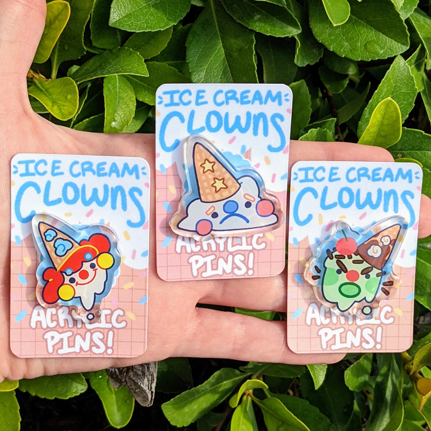 Ice Cream Clown Acrylic Pins