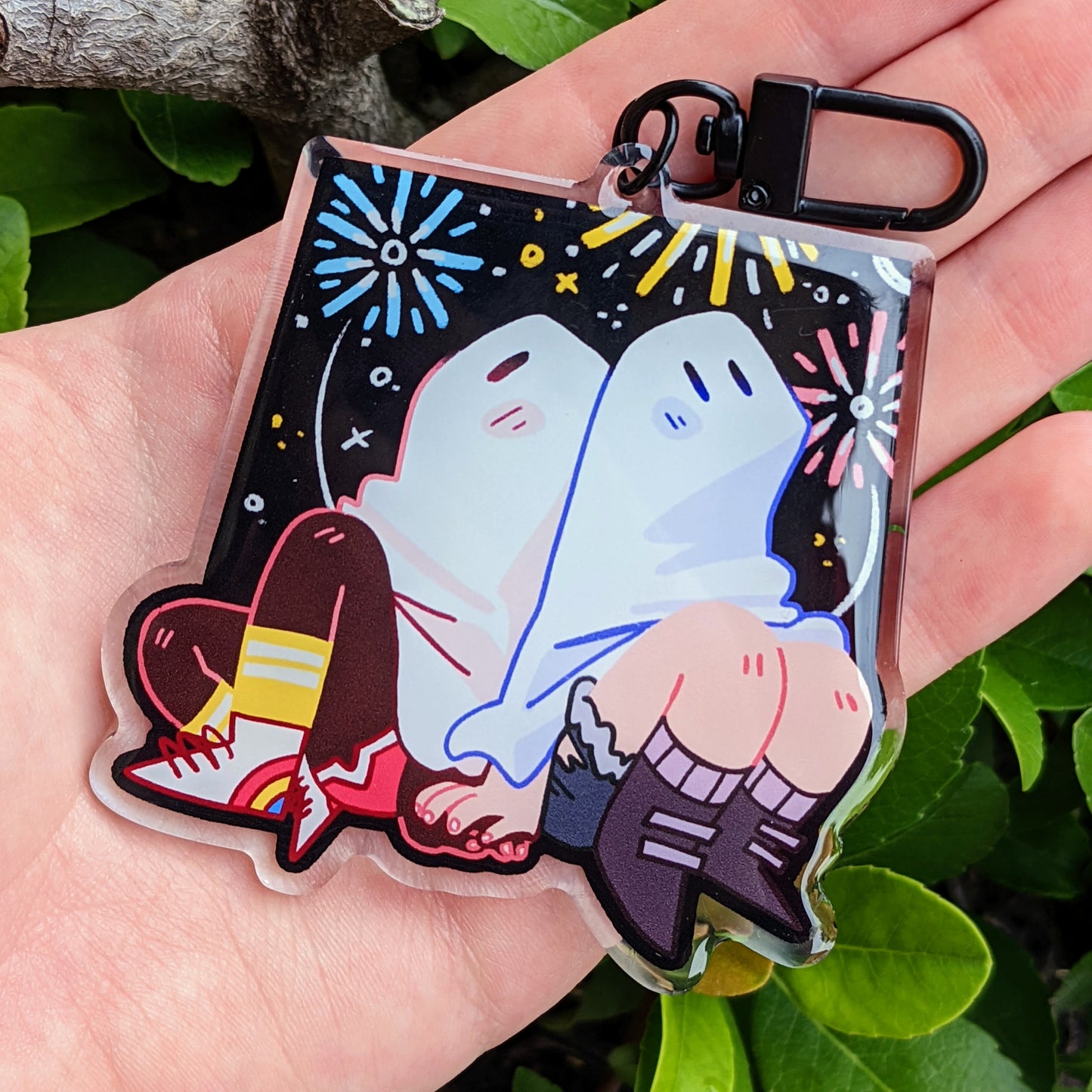 Fireworks Ghost Keychain