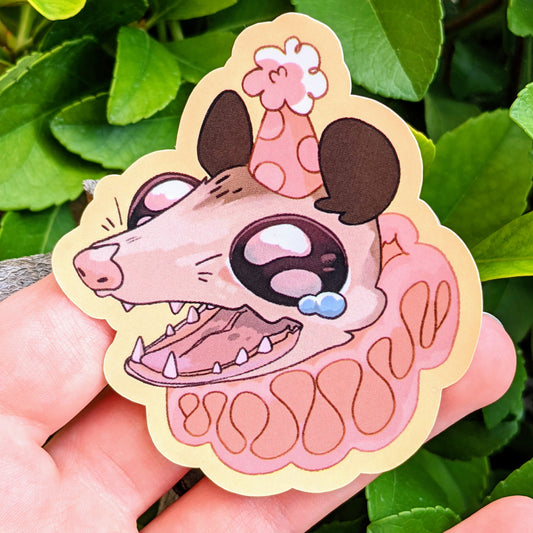 Sad Party Opossum Stickers!