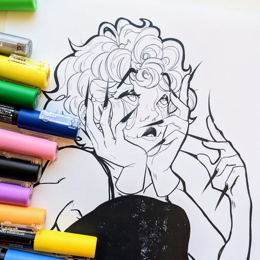 Droopy Eye Girl Coloring Page PDF