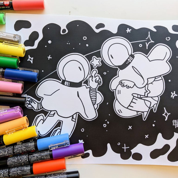 Space Ghost Coloring Page PDF – Milky Tomato