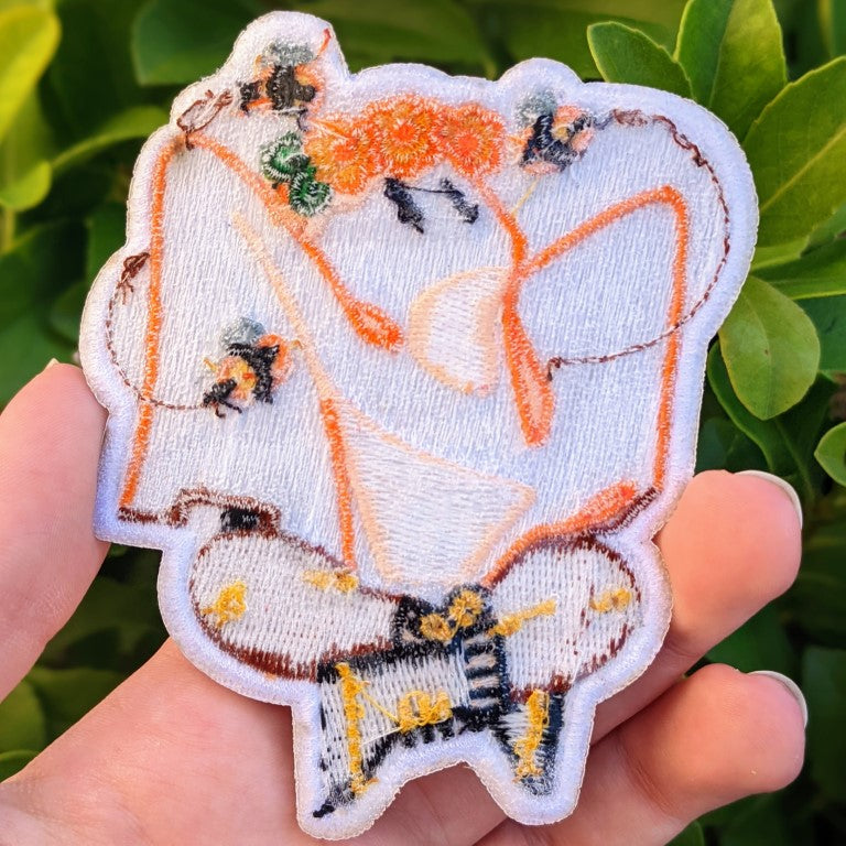 Bee Ghost Embroidered Patch