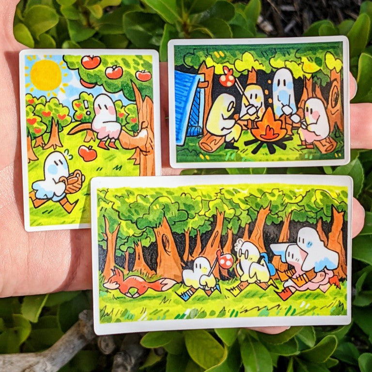 Tiny Ghost Art Sticker Set!