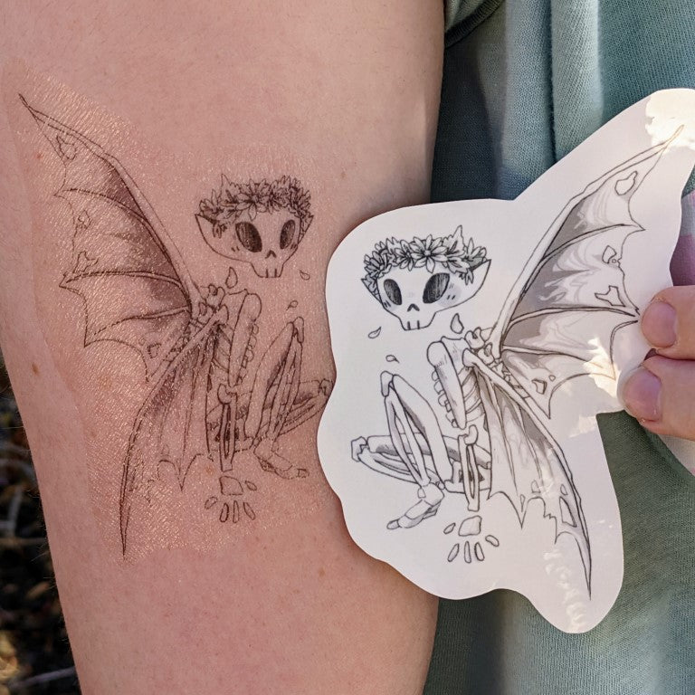 Skeleton Fairy Temporary Tattoo