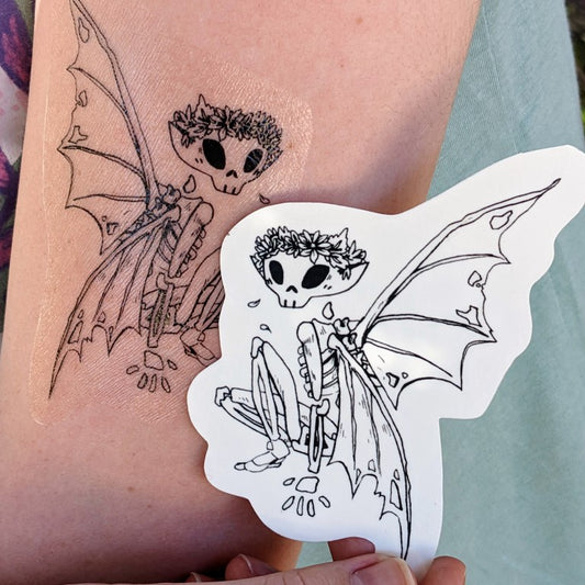 Skeleton Fairy Temporary Tattoo