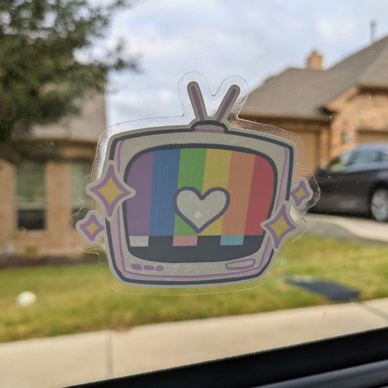Rainbow TV Window Sticker