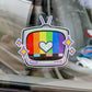 Rainbow TV Window Sticker