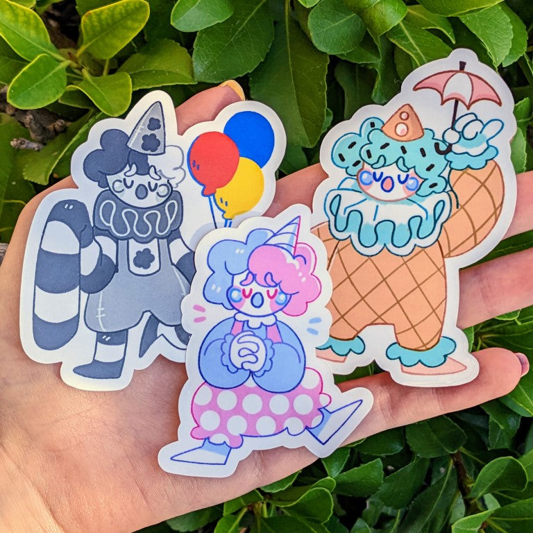 Sad Clown Trio V2 Stickers