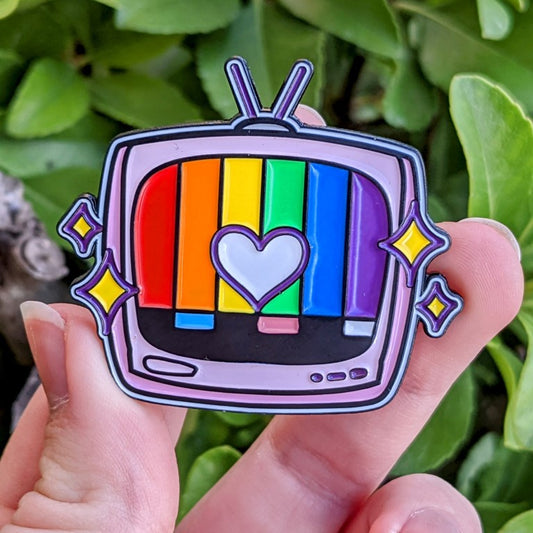 Rainbow TV  Enamel Pin 1.5in