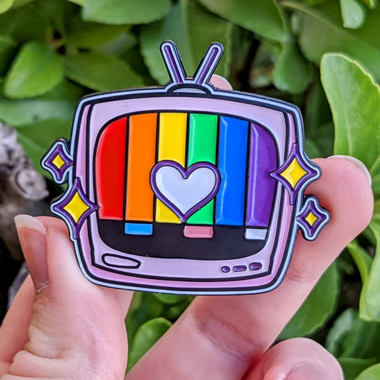 Rainbow TV  Enamel Pin 1.5in