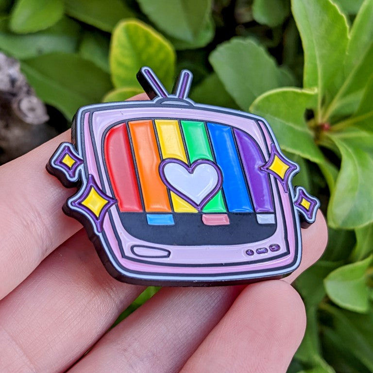 Rainbow TV  Enamel Pin 1.5in