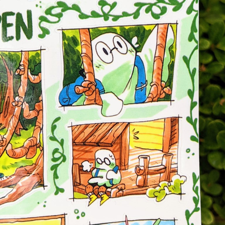 V1 Runaway Ghosts Comic Sticker Sheet: Aspen