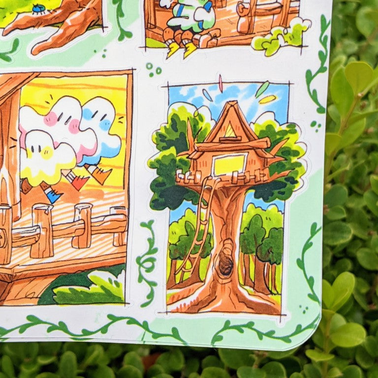 V1 Runaway Ghosts Comic Sticker Sheet: Aspen
