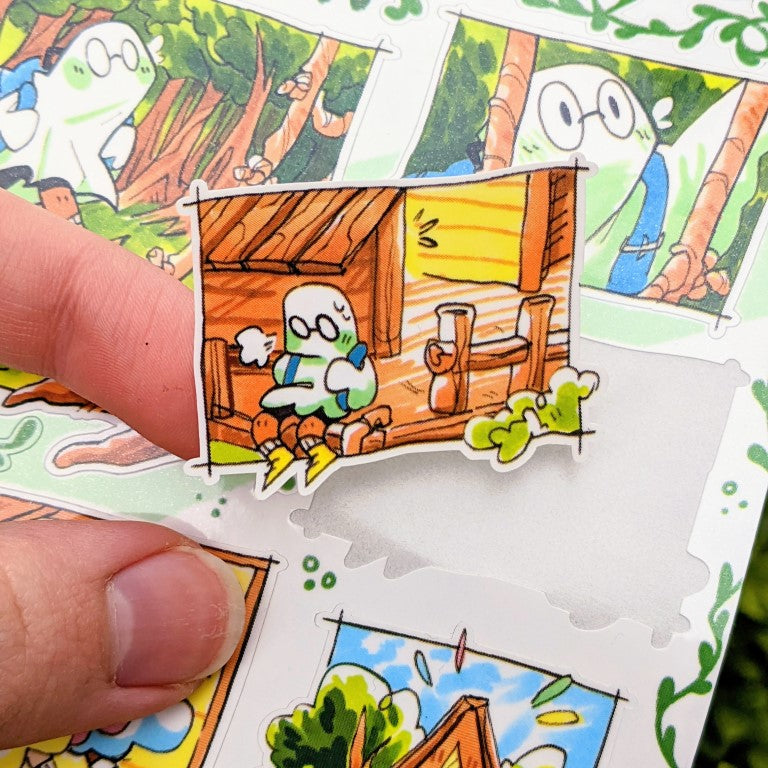 V1 Runaway Ghosts Comic Sticker Sheet: Aspen