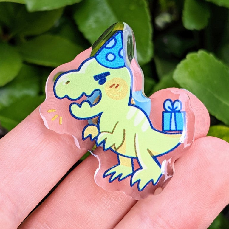 Party Dino Acrylic Pins!