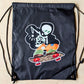 Skeleton Ghost Skater Drawstring Bag